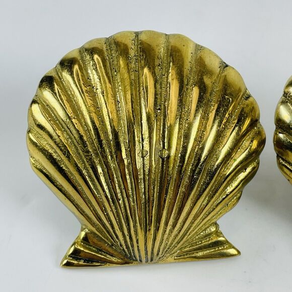 3 Taste Setter by Sigma Brass Sea Shell Scallop Clam Napkin Holder Rings VTG Lot - Picture 3 of 10